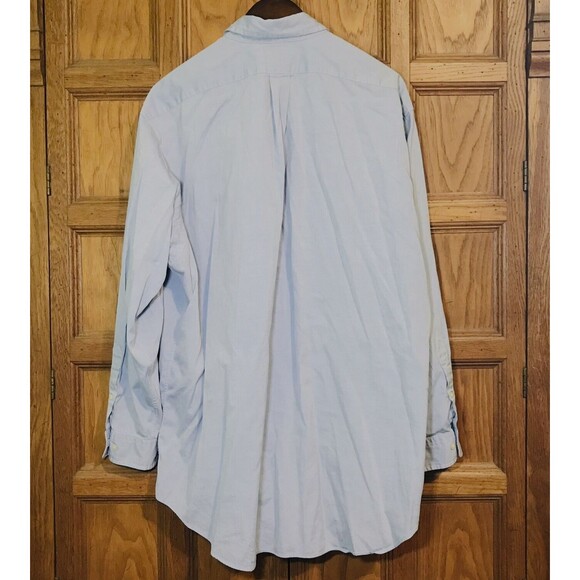 Ralph Lauren Yarmouth Blue Chambray Long Sleeve Button Down Mens 17.5 Polo Shirt - Picture 8 of 10